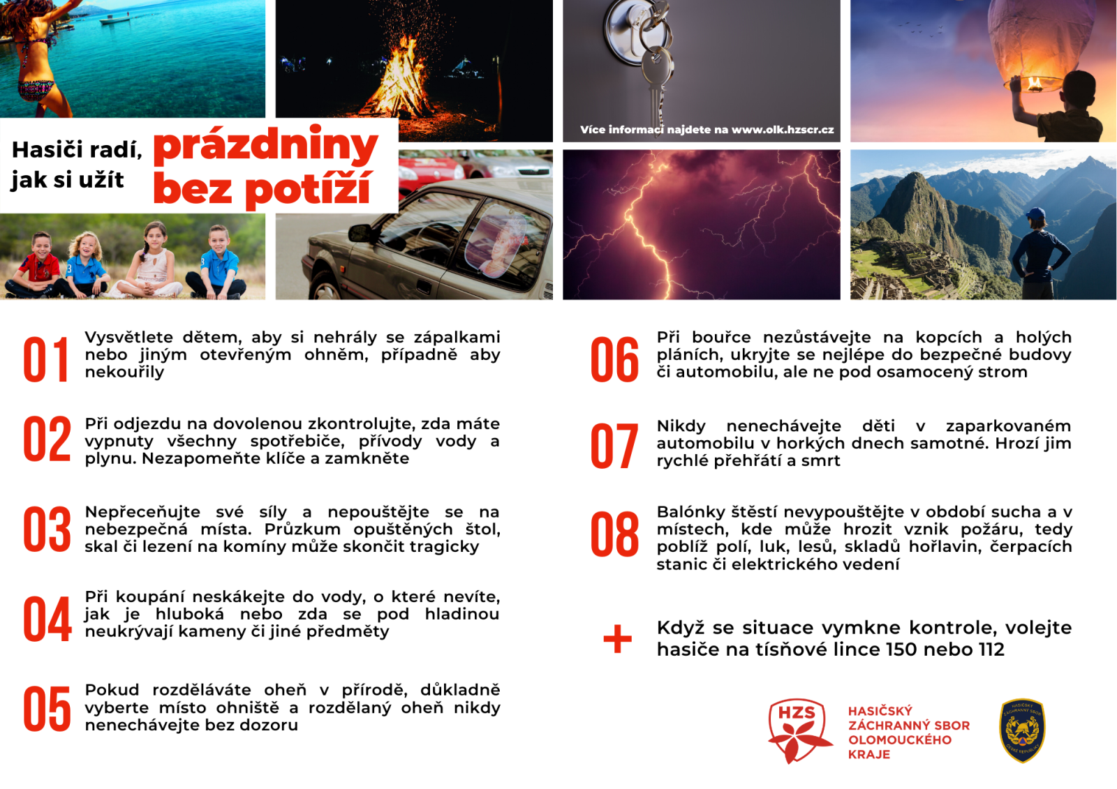 Hasiči radí, jak si užít prázdniny bez potíží